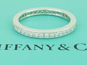 Tiffany & Co Full Circle Eternity Diamond Platinum Wedding Band 0.42 ct 2.3mm