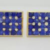 Vintage 14k Yellow Gold Blue Sapphire Cufflinks 14.2 Grams 5ct