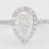 Pear Brilliant Cut Diamond Halo Engagement Ring Platinum GIA 1.7 ct Retail 12K