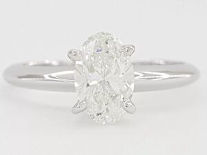 Oval Cut Diamond Solitaire Engagement Ring 0.87 ct 14k White Gold Retail 5.5K