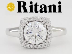 Ritani Semi-Mount Diamond Engagement Ring 0.13ct 18k White Gold 1RZ3780 RT 2.5K