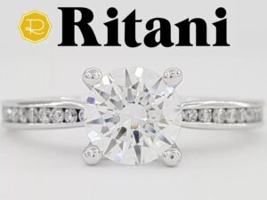 Ritani Semi-Mount Diamond Engagement Ring 0.38ct 18k White Gold 1RZ3447 RTL 3.4K