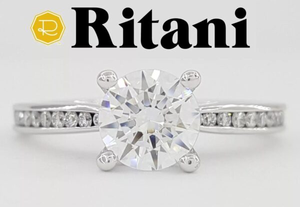 Ritani Semi-Mount Diamond Engagement Ring 0.38ct 18k White Gold 1RZ3447 RTL 3.4K