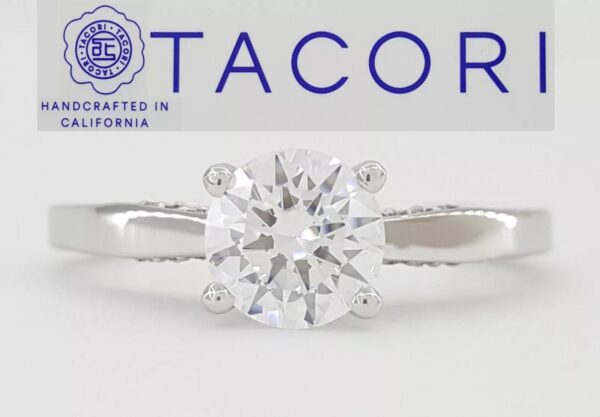 Tacori 3002 18k White Gold Semi-Mount 0.09 ct Diamond Engagement Ring 2,490