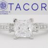 Tacori HT2430SM Semi-Mount Princess 3-Stone 0.64 ct 18k Engagement Ring Rtl 6490