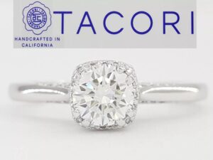 Tacori Dantela Halo Diamond Engagement Ring 0.65 ct 18k W Gold GIA Rtl 5K