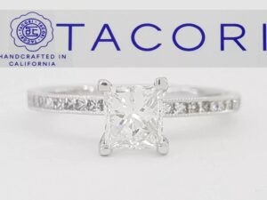 TACORI Sculpted Crescent 45-15 Princess Diamond Engagement Ring 0.98 ct 18K WG