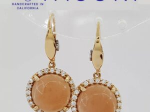 Tacori SE189P36 Moon Rosé Diamond Halo Drop Earrings 18K Rose Gold Silver 2,420