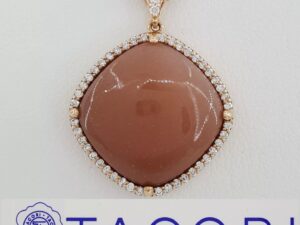 Tacori SN178P36 Moon Rosé Cushion & Diamond Halo Pendant Necklace 18K Rose Gold