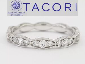 TACORI Sculpted Crescent 46-25ET Diamond Eternity Band Ring 18k WG 0.6 ct 3,490