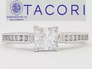 TACORI 3003 Simply Tacori Princess Semi-Mount Engagement Ring 18k Gold Rtl 3,490