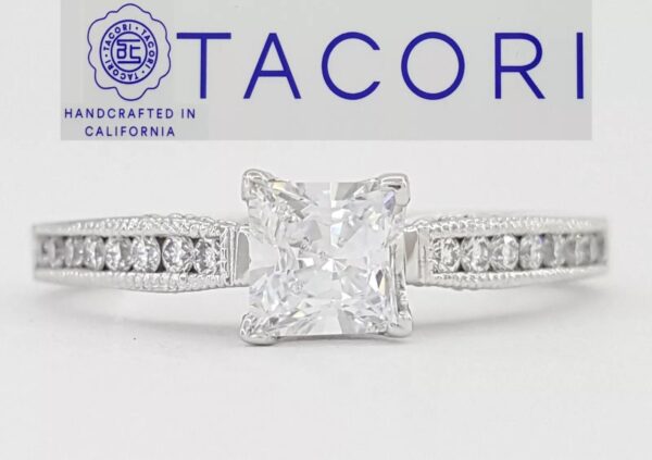 TACORI 3003 Simply Tacori Princess Semi-Mount Engagement Ring 18k Gold Rtl 3,490