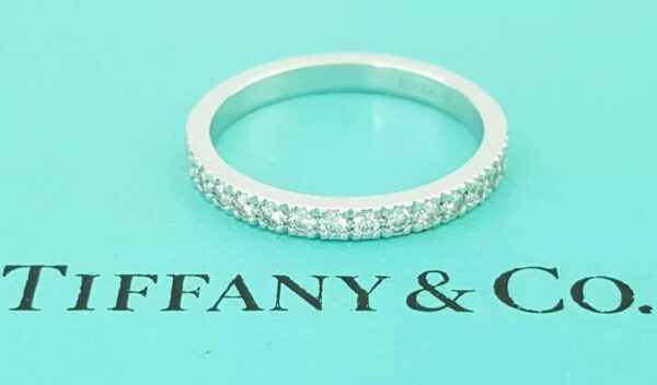 Tiffany & Co Novo Half Circle Diamond Wedding Band Ring 0.25 ct Platinum 2.1 mm