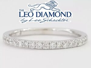 The Leo Round Diamond Half Circle Wedding Band 0.22 ct 14k White Gold Rtl 1,400