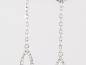 Diamond Drop Dangle Pear Shaped Earrings 0.25 ct 14K White Gold