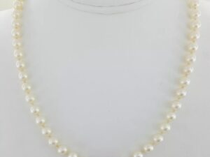 6-6.5 mm Akoya Pearl Strand Necklace 17" 14k White Gold Clasp