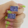 Vintage 14k Yellow Gold Blue Sapphire Cufflinks 14.2 Grams 5ct