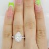 Pear Brilliant Cut Diamond Halo Engagement Ring Platinum GIA 1.7 ct Retail 12K