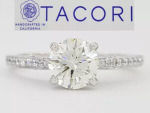 Tacori Dantela Round Diamond Engagement Ring 18k White Gold 1.11 ct GIA Rtl 8.5K