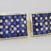 Vintage 14k Yellow Gold Blue Sapphire Cufflinks 14.2 Grams 5ct