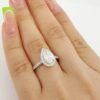 Pear Brilliant Cut Diamond Halo Engagement Ring Platinum GIA 1.7 ct Retail 12K