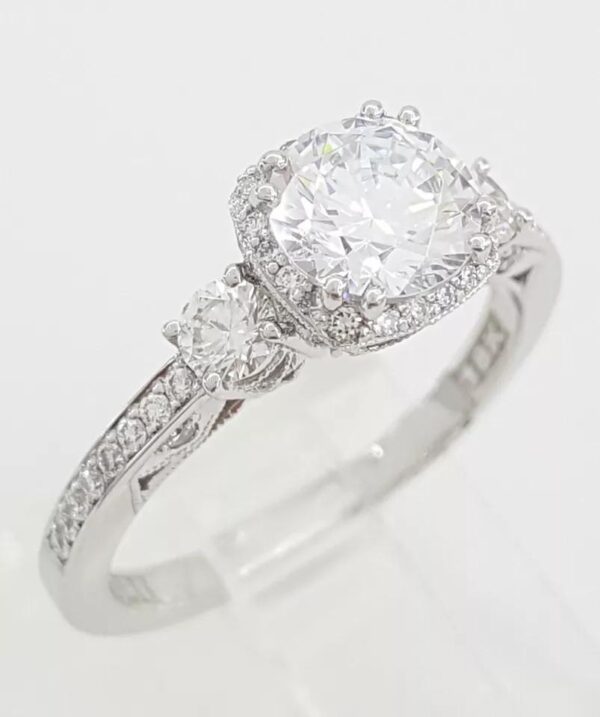 Tacori 2623RD Semi-Mount Round Three-Stone 0.5ct 18k Engagement Ring Rtl 5,490