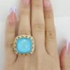 TACORI SR101Y05 Quartz Turquoise Diamond Statement Ring Silver & 18k Gold 2090