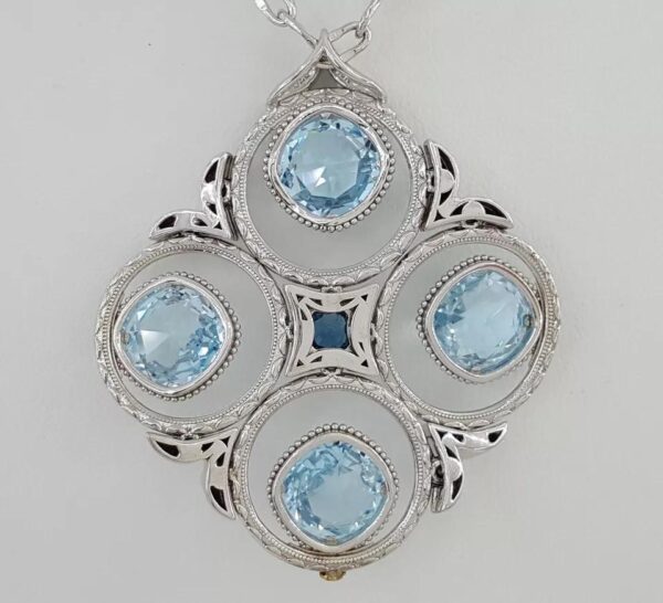 Tacori SN1420233 Island Rains Topaz Circle Pendant in Sterling Silver & 18K Gold