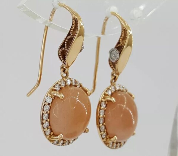 Tacori SE189P36 Moon Rosé Diamond Halo Drop Earrings 18K Rose Gold Silver 2,420