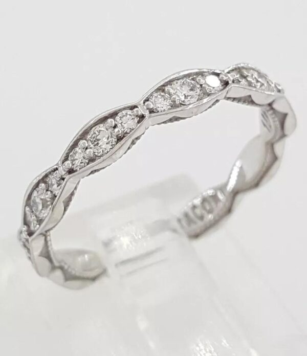 TACORI Sculpted Crescent 46-25ET Diamond Eternity Band Ring 18k WG 0.6 ct 3,490