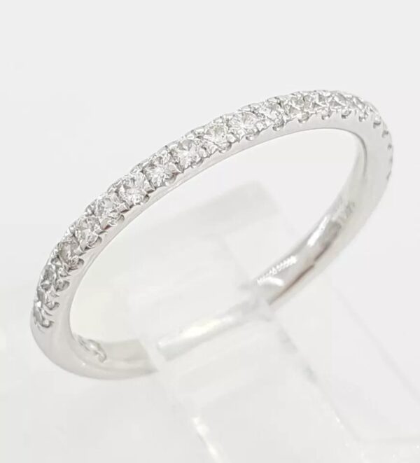 The Leo Round Diamond Half Circle Wedding Band 0.22 ct 14k White Gold Rtl 1,400