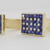 Vintage 14k Yellow Gold Blue Sapphire Cufflinks 14.2 Grams 5ct