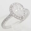 Pear Brilliant Cut Diamond Halo Engagement Ring Platinum GIA 1.7 ct Retail 12K