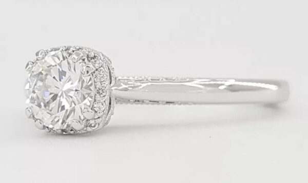 Tacori Dantela Halo Diamond Engagement Ring 0.65 ct 18k W Gold GIA Rtl 5K