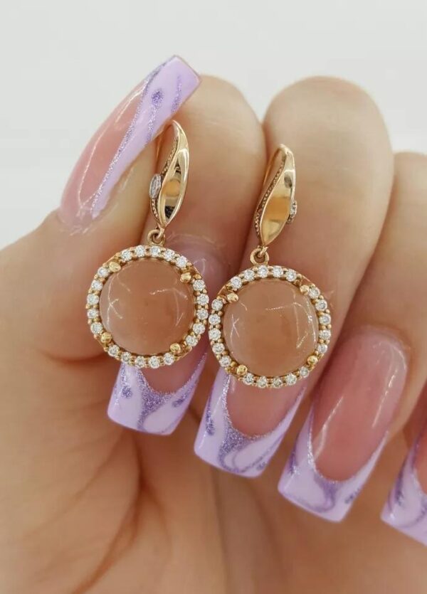 Tacori SE189P36 Moon Rosé Diamond Halo Drop Earrings 18K Rose Gold Silver 2,420