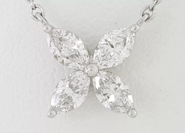 Tiffany & Co Victoria Large Marquise Diamond Pendant Platinum 0.81 ct Rtl 15,900