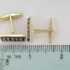 Vintage 14k Yellow Gold Blue Sapphire Cufflinks 14.2 Grams 5ct