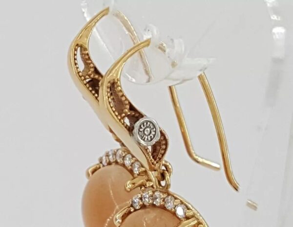 Tacori SE189P36 Moon Rosé Diamond Halo Drop Earrings 18K Rose Gold Silver 2,420