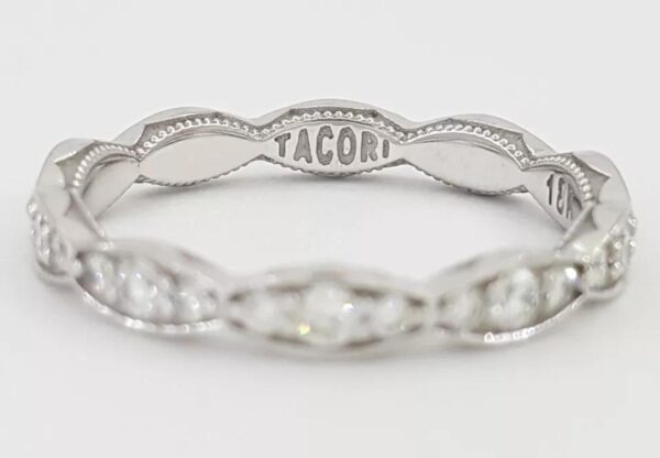 TACORI Sculpted Crescent 46-25ET Diamond Eternity Band Ring 18k WG 0.6 ct 3,490
