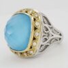 TACORI SR101Y05 Quartz Turquoise Diamond Statement Ring Silver & 18k Gold 2090