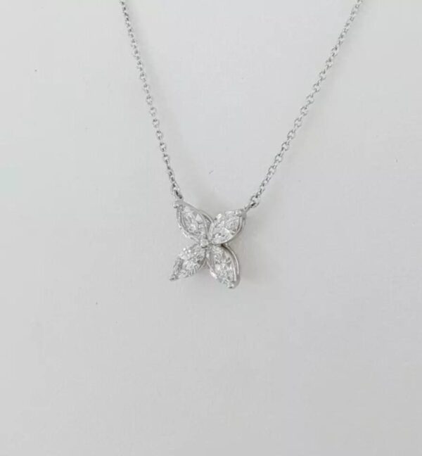 Tiffany & Co Victoria Large Marquise Diamond Pendant Platinum 0.81 ct Rtl 15,900