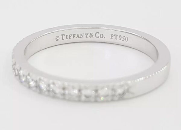 Tiffany & Co Novo Half Circle Diamond Wedding Band Ring 0.25 ct Platinum 2.1 mm