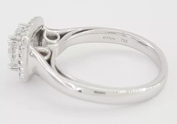 Ritani Semi-Mount Diamond Engagement Ring 0.13ct 18k White Gold 1RZ3780 RT 2.5K