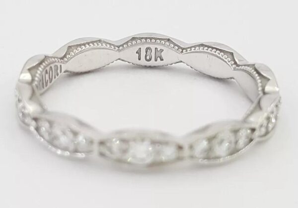 TACORI Sculpted Crescent 46-25ET Diamond Eternity Band Ring 18k WG 0.6 ct 3,490