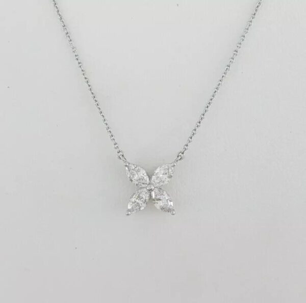 Tiffany & Co Victoria Large Marquise Diamond Pendant Platinum 0.81 ct Rtl 15,900