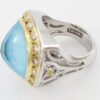 TACORI SR101Y05 Quartz Turquoise Diamond Statement Ring Silver & 18k Gold 2090