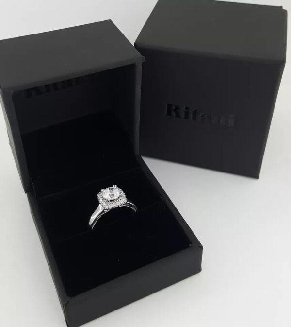 Ritani Semi-Mount Diamond Engagement Ring 0.13ct 18k White Gold 1RZ3780 RT 2.5K