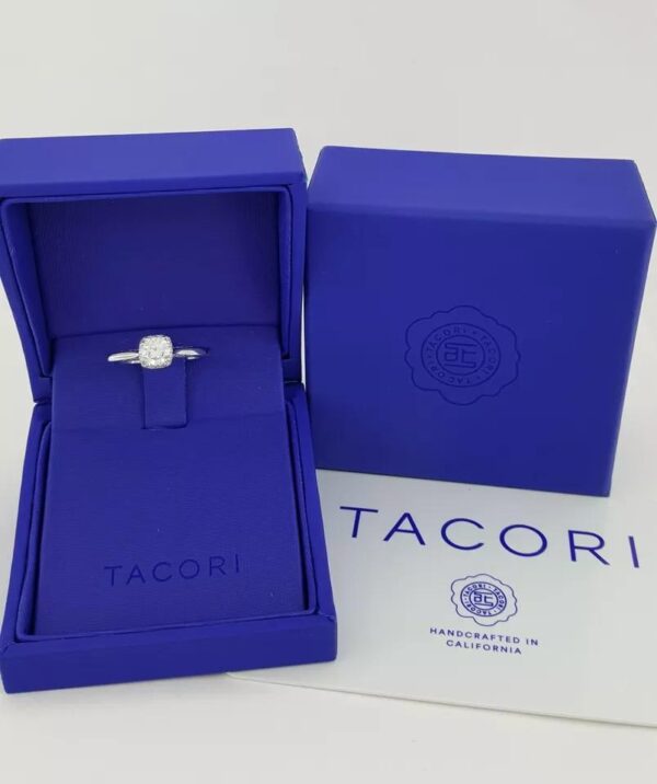 Tacori Dantela Halo Diamond Engagement Ring 0.65 ct 18k W Gold GIA Rtl 5K