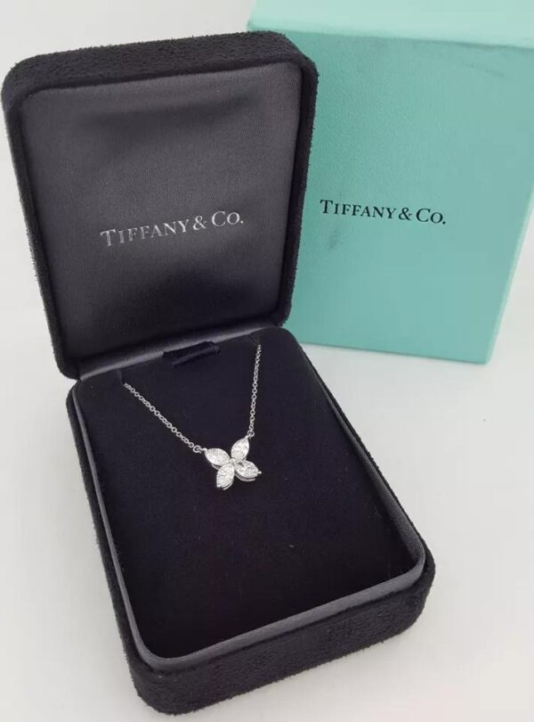 Tiffany & Co Victoria Large Marquise Diamond Pendant Platinum 0.81 ct Rtl 15,900