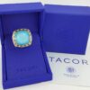 TACORI SR101Y05 Quartz Turquoise Diamond Statement Ring Silver & 18k Gold 2090